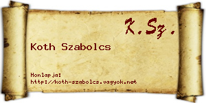 Koth Szabolcs névjegykártya