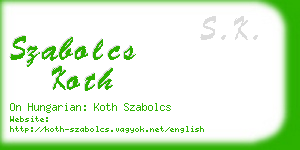 szabolcs koth business card